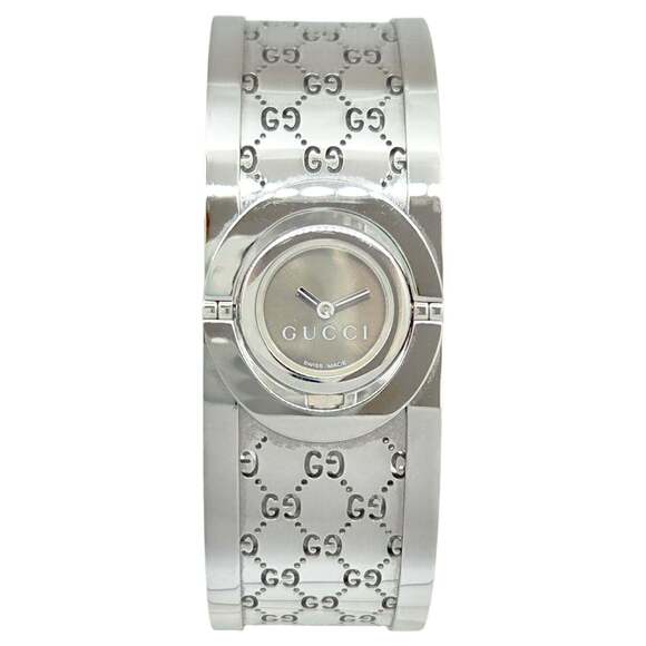 GUCCI Toile Collection Bangle Watch, Stainless Steel, YA112501, Quartz Moveme...